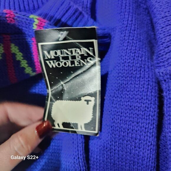 Mountain Lid Woolens Geomtric Knit Sweater Womens SZ XL Deadstock Vintage 80s - Picture 4 of 9